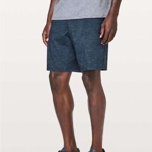 Lululemon Shorts Men's Large Heathered Allover Iron Blue Pace Breaker Linerless